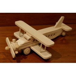 Model samolotu- dwupłatowiec pasażerski , samolot drewniany , zabawka